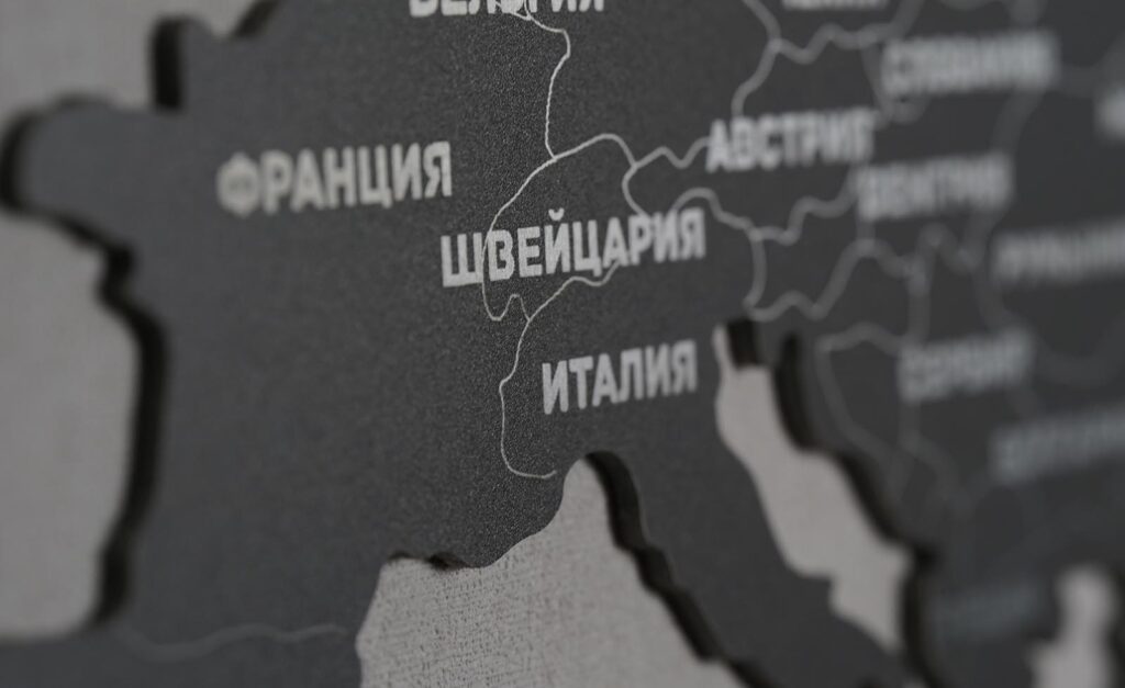 Швейцария Италия карта