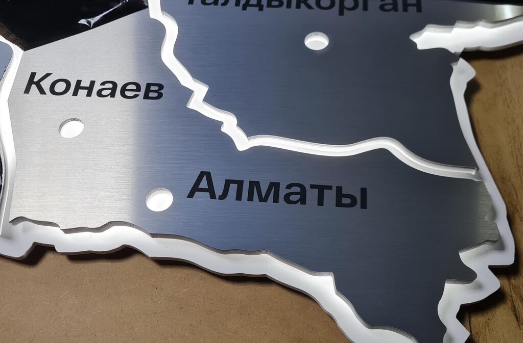 Карта Казахстана с подсветкой
