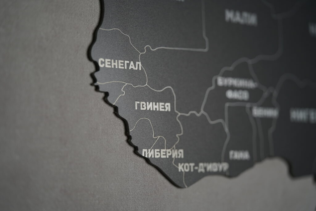 металлическая карта Африки Сенегал